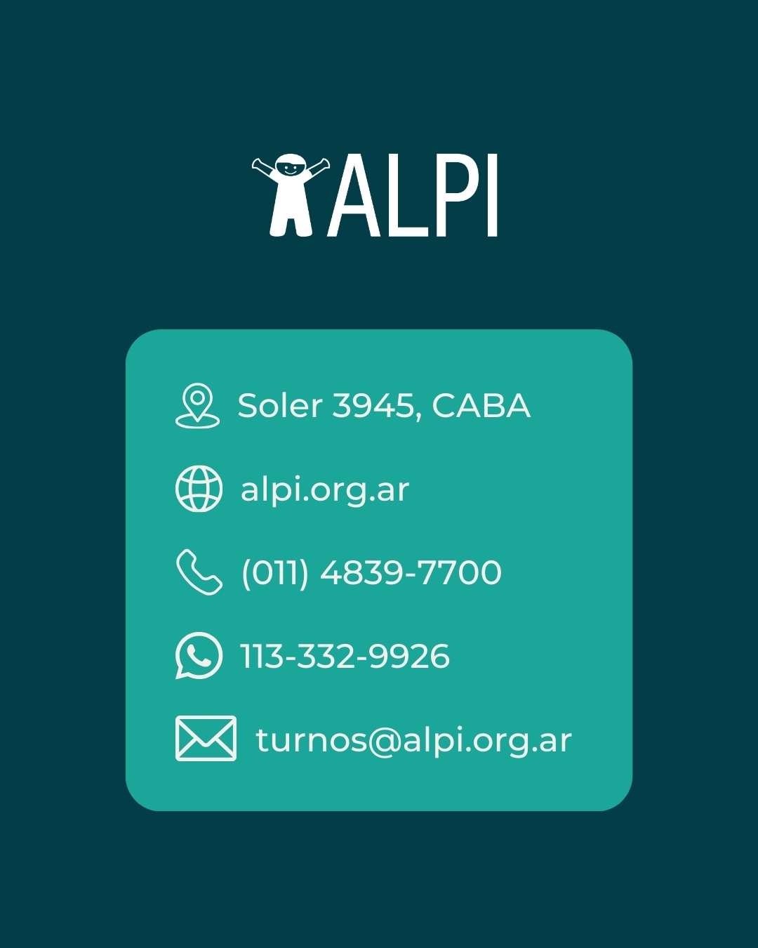Contacto:
📍 Soler 3945, CABA
📞 (011) 4839-7700
📲 WhatsApp 11-3332-9926
📧 turnos@alpi.org.ar
#ALPI #Lenguaje #deglución #Rehabilitación