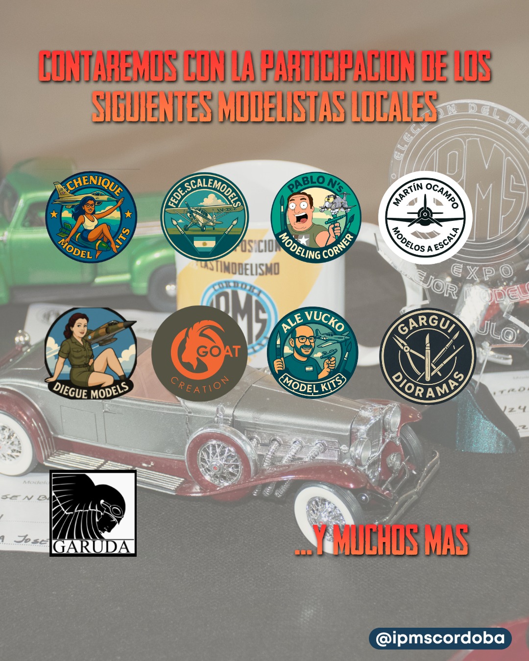 🔥 ¡Estamos listos para el próximo CONCURSO Y EXPO IPMS CÓRDOBA! 🔥
Después de meses de trabajo, planificación y pura pasión por el modelismo, ya está TODO preparado para recibirte.
Este año venimos con más modelos, más participantes, más asociaciones invitadas, más stands comerciales… ¡y muchas sorpresas que no te vas a querer perder!
🏆 CONCURSO REGIONAL (Competencia Técnica)
🖼️ EXPOSICIÓN (Muestra + Voto del Público)
🛠️ Más de 200 modelos ya inscriptos
🤝 Modelistas locales + asociaciones de todo el país
🏪 Stands comerciales confirmados
🎤 Charlas, encuentros y actividades especiales
🎁 Premios, capacitaciones y sorpresas para toda la comunidad
📅 FECHA Y LUGAR
Del 2 al 5 de abril
📍 Centro Cultural Córdoba – Av. Lugones 401, Córdoba Capital
🎟️ Entrada libre y gratuita
🙌 Animate a participar
Cada imagen de este post es solo una muestra de lo que se viene…
Y créenos: esto recién empieza.
📲 Más info e inscripciones en www.ipmscordoba.com/eventos
📩 Consultas: @ipmscordoba
@centroculturalcordoba @echeniquemodelkits @fppoli_scale @pablon.modelling.corner @diegue_models @garudahobby @pablon.modelling.corner @goatcreation @alas_a_escala @alejandrovucko @alejandroalbertin @fede.scalemodels @toystime.cordoba @warhobbiescba @buho.personalizados @lomashobbyclub @hobbymav @hobbiesladocta2 @valkyria.3d @el.baron.rojo.hobbies @ipmslanus @ipmstucuman @rdm_ipms_laplata @ipmsaltovalle @ipms.mendoza.valkyria.ok @losinfernales_cba_oficial @ipmsmardelplata