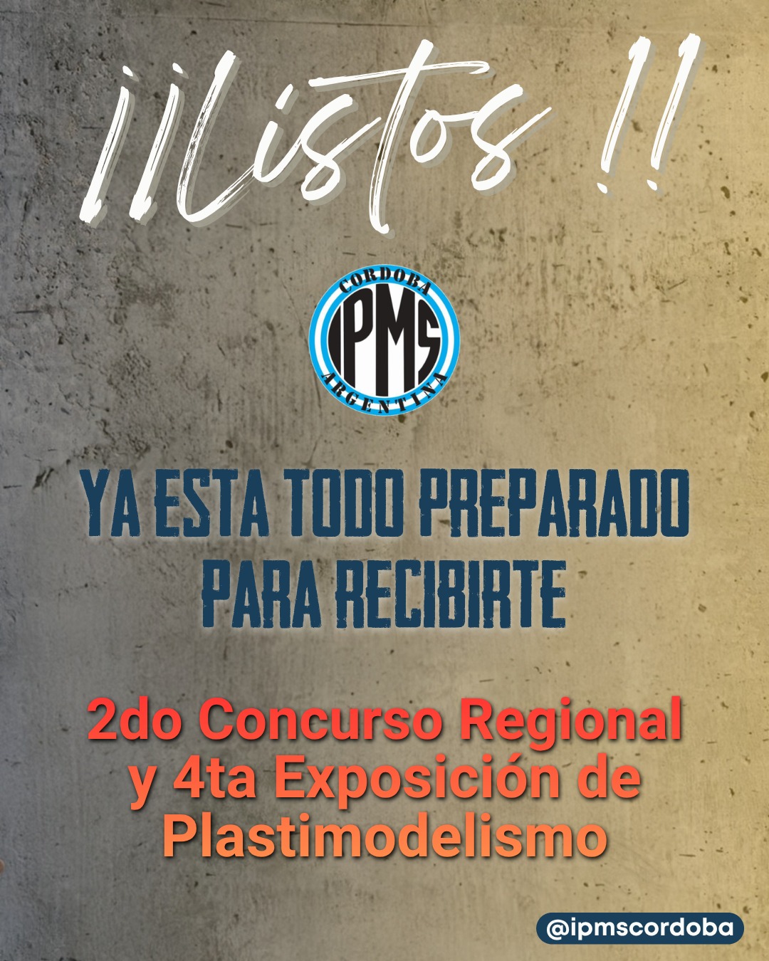 🔥 ¡Estamos listos para el próximo CONCURSO Y EXPO IPMS CÓRDOBA! 🔥
Después de meses de trabajo, planificación y pura pasión por el modelismo, ya está TODO preparado para recibirte.
Este año venimos con más modelos, más participantes, más asociaciones invitadas, más stands comerciales… ¡y muchas sorpresas que no te vas a querer perder!
🏆 CONCURSO REGIONAL (Competencia Técnica)
🖼️ EXPOSICIÓN (Muestra + Voto del Público)
🛠️ Más de 200 modelos ya inscriptos
🤝 Modelistas locales + asociaciones de todo el país
🏪 Stands comerciales confirmados
🎤 Charlas, encuentros y actividades especiales
🎁 Premios, capacitaciones y sorpresas para toda la comunidad
📅 FECHA Y LUGAR
Del 2 al 5 de abril
📍 Centro Cultural Córdoba – Av. Lugones 401, Córdoba Capital
🎟️ Entrada libre y gratuita
🙌 Animate a participar
Cada imagen de este post es solo una muestra de lo que se viene…
Y créenos: esto recién empieza.
📲 Más info e inscripciones en www.ipmscordoba.com/eventos
📩 Consultas: @ipmscordoba
@centroculturalcordoba @echeniquemodelkits @fppoli_scale @pablon.modelling.corner @diegue_models @garudahobby @pablon.modelling.corner @goatcreation @alas_a_escala @alejandrovucko @alejandroalbertin @fede.scalemodels @toystime.cordoba @warhobbiescba @buho.personalizados @lomashobbyclub @hobbymav @hobbiesladocta2 @valkyria.3d @el.baron.rojo.hobbies @ipmslanus @ipmstucuman @rdm_ipms_laplata @ipmsaltovalle @ipms.mendoza.valkyria.ok @losinfernales_cba_oficial @ipmsmardelplata